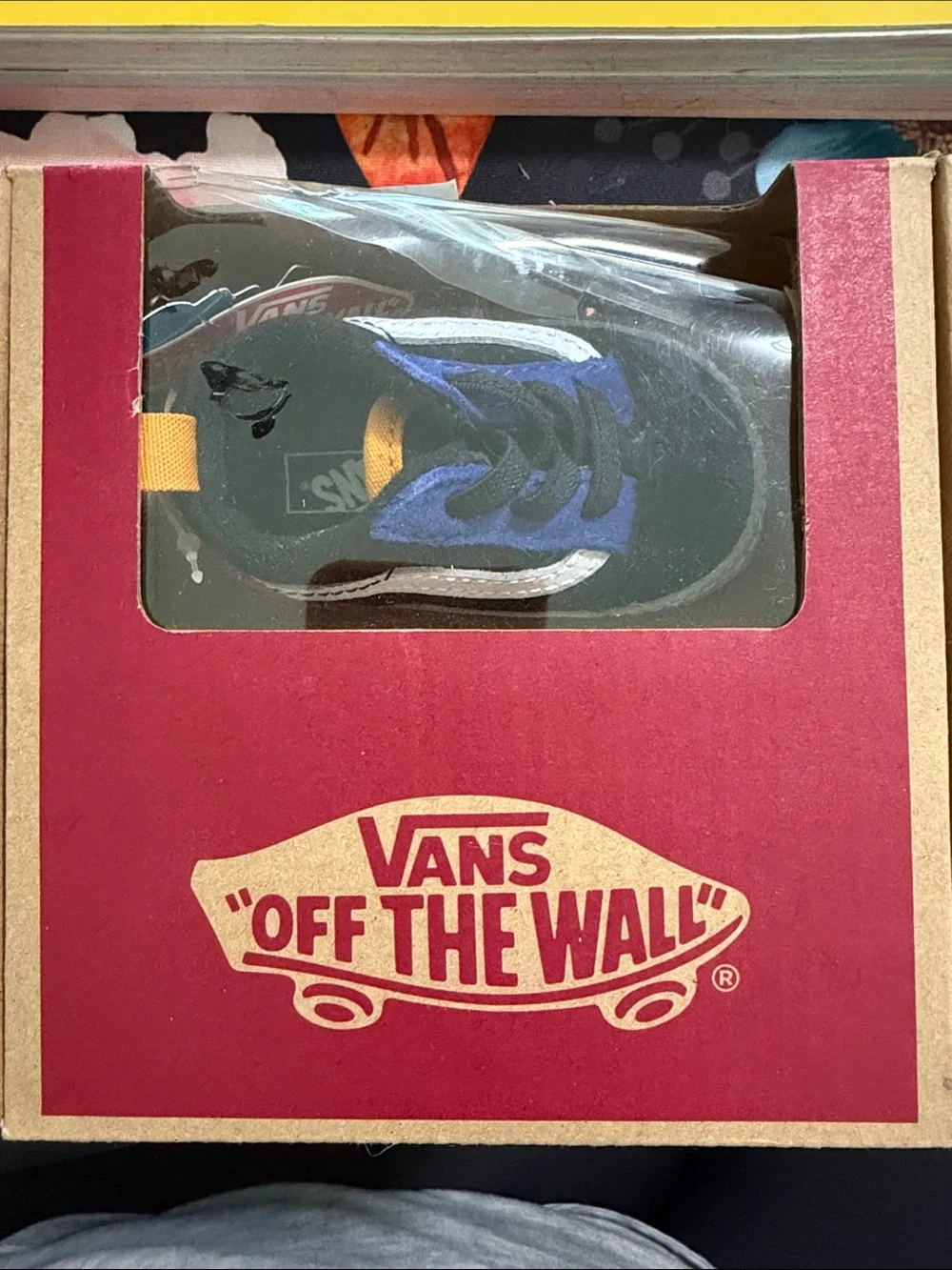 Vans Toddler Shoe in Black, Blue & Yellow